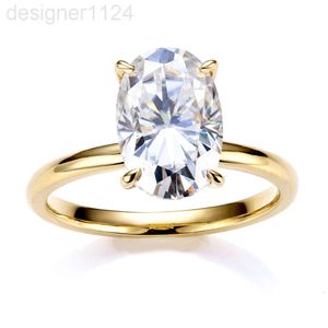 Groothandel 14K//platina 5 CT Ovale Solitaire Massief Gouden Ring Vrouwen Diamant Witte Moissanite Ringen