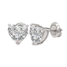 Boucles d'oreilles en or massif 14K, 8.5Mm, en forme de cœur, 5ct, Moissanite, pour hommes et femmes, vente en gros