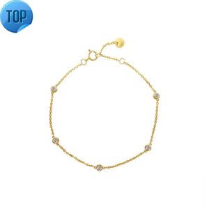 Bracelet en or massif 14K, chaîne en or véritable 14ct, simplement en pierres précieuses, Bracelet à breloques pour bijoux soudés permanents, vente en gros