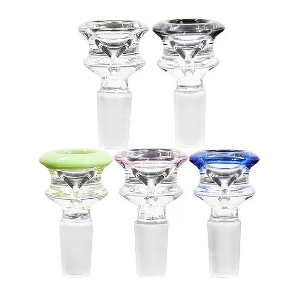 Brochettes de verre en gros 14mm 18mm Brownahs Accessoires Coloré Encendance épaisse Sablier pour eau Bongs DAB Planches Smoke Accessoire