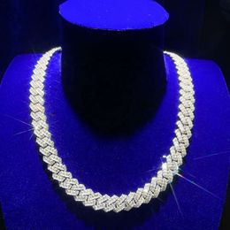 Collier de chaîne de liaison cubaine en gros de 14 mm 925