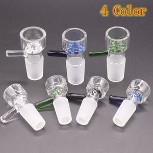 Bol de 14mm et bols en verre mâles de 18mm Diapositives de narguilés avec filtre de flocon de neige vert bleu pour les plates-formes pétrolières de bong d'eau de bongs en verre