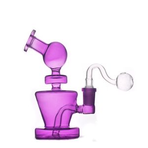 Vente en gros 14mm femelle bécher base fumer conduites d'eau coloré mini verre bangs épaisseur dab plate-forme pour cire tabacoo herbe sèche avec tuyau de brûleur à mazout de grande taille