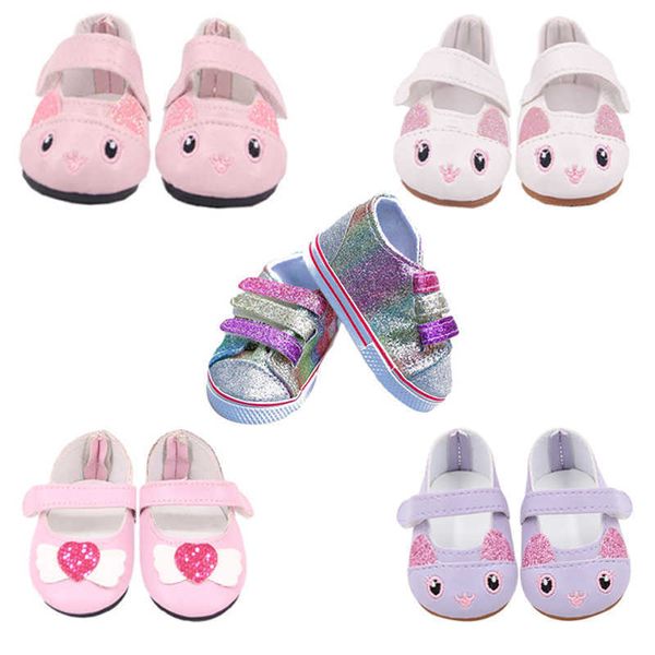 Chaussures de vêtements de poupée en vente en gros de 15 cm pour toile pour 18 pouces 43 cm bébé Nouvelle-nés Accessoires American Girl Toy DIY