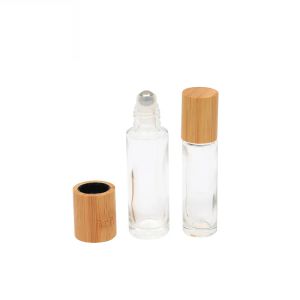 En gros 15ML rouleau de verre sur bouteille bouteilles de parfum d'huile essentielle en bois réutilisables contenants cosmétiques personnels portables ZZ