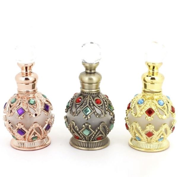 En gros 15 ml Vintage bouteilles rechargeables vide cristal verre bouteille de parfum à la main décor à la maison dame vacances cadeau SN376