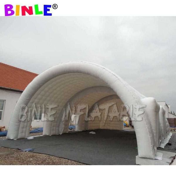 en gros 15x8x4m (19x26x13ft) Grande couverture de scène gonflable blanche avec portes Bâtiment de dôme gonflable Big Big Marid Marid Party Marquee Tent