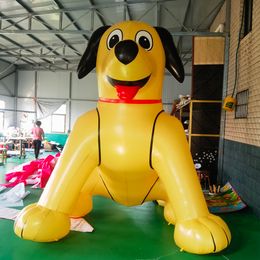 Vente en gros de 16,4 pieds de haut Décoration d'événements Grand chien jaune gonflable, mignon chien de mascotte d'animaux Modèle de dessin animé en vente