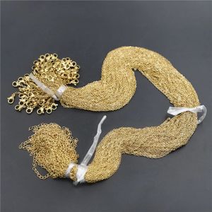 Groothandel 16mm Rvs Ketting Touw 455cm Goud Kleur Ketting Karabijn DIY Sieraden Accessoires 100 stuksslot 240111