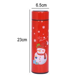 Vente en gros de 17oz Christmas Température Affichage Bouteilles Double Wall Cadeaux Thermos Xmas Isolée Vacuum Sport Bouteille d'eau en acier inoxydable