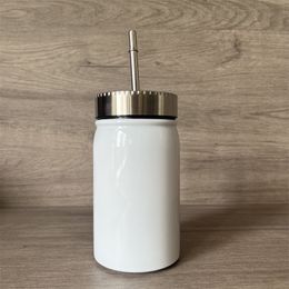 Vente en gros de 17 oz Mason Jar Gobelets à sublimation en acier inoxydable Bouteilles de vin de grande capacité Tasses de bureau haut de gamme avec logo personnalisé Bouteilles portables