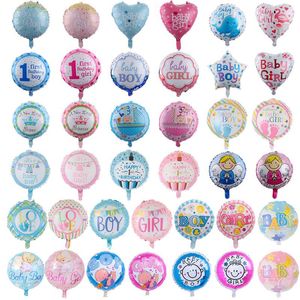 En gros 18 pouces bébé ballons 50 pcs/lot bébé garçon fille feuille d'aluminium ballon Baey premier anniversaire décorations de fête
