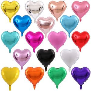 Balloon Market Globo en forma de corazón de 18 pulgadas, 50 piezas/lote, globos decorativos de papel de aluminio, decoraciones para bodas, fiestas de cumpleaños, suministros para el día de San Valentín