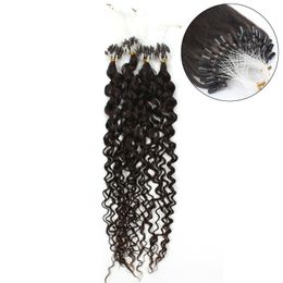 Elibess Hair-Micro Ring Hair Extension 0.8G / Strand 200 Strengen / Lot # 1 # 1B # 4 # 6 Kleur Water Wave Loop Micro Ring Hair Extensions