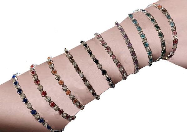 Gros 18K platine plaqué or cristal autrichien chaîne bracelet brin wrap élastique femmes / fille bracelets bijoux de mode pour les femmes