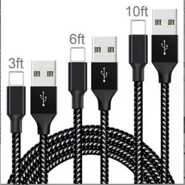 Groothandel 1M 2M 3M Snel opladen Type c USB C Micro USB-kabel voor samsung s6 s7 edge s8 s10 note 20 S20 S22 S23 htc android telefoon pc mp3 geen retailpakket