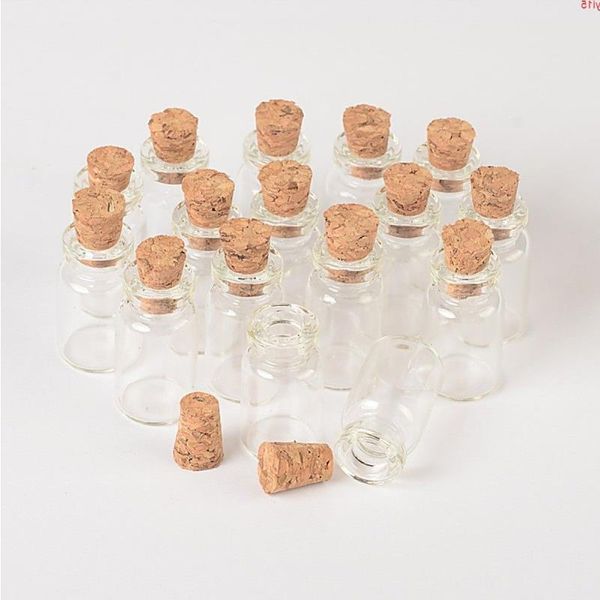 En gros 1 ml Mini bouteilles en verre flacons avec liège vide minuscules pots de bouteilles transparents 13*24*6mm 100 pcs/lot bonne quantité Kbtul