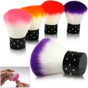 Gros-1pc coloré Nail Art Salon acrylique UV Gel poussière nettoyant brosse outils pour les décorations