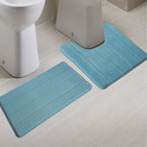 Gros-1set = 2pcs 40x60cm50x60cm tapis de toilette tapis de toilette lavables anti-dérapant tapis de bain ensemble