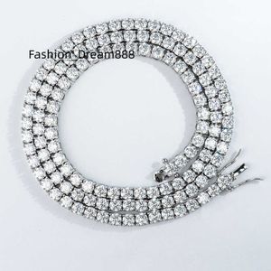 Gros 2 3 4 5 6 mm hiphop glacé 925 argent sterling VVS laboratoire cultivé moissanite diamant tennis chaîne collier bracelet