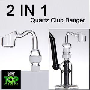 Vente en gros 2 EN 1 pas cher Dual Quartz Club Banger Nail Domeless avec 14mm 18mm Mâle et Femelle Joint.Fast Free DHL