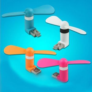 Wholesale! 2-in1 Mini Micro USB mobile phone fan portable flexible Mini USB fans for PC tablets power bank android smartphones