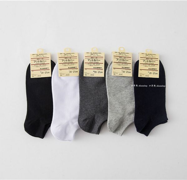 Gros-20 paires / lot chaussettes de sport pour hommes à ouverture courte chaussette décontractée de couleur pure pour hommes 6 couleurs livraison gratuite