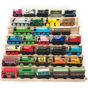 Trains à voies magnétiques connectables en bois, 20 pièces, jouet éducatif pour garçons et filles, vente en gros