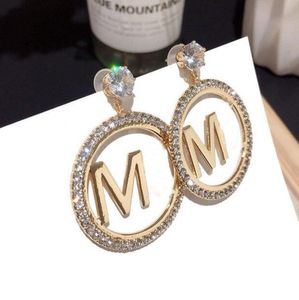 En gros 20 Styles Boucles D'oreilles Célèbre Marque Lettre Designer Incrusté Cristal Perle Boucle D'oreille Géométrie Annulus Goutte D'oreille Anneau Femmes Bijoux De Mariage Accessoires