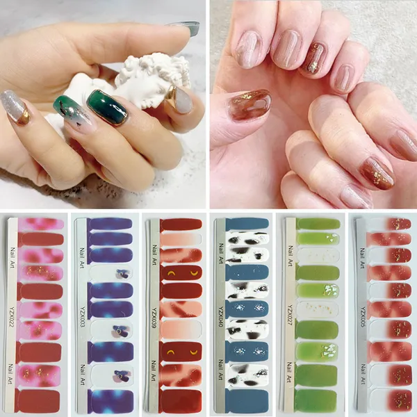 En gros 20 conseils ongles autocollants or timbre décalcomanies fleurs bricolage ongles vernis Art avec décoration manucure outils ensemble