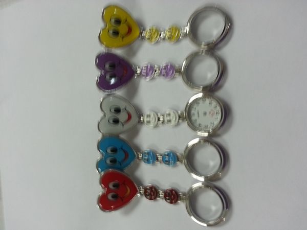 En gros 50 pcs/lot 7 couleurs carré coloré Silicone infirmière sourire montre montres de poche docteur Fob montre à quartz enfants cadeau montres NW018