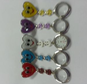 Venta al por mayor 200 unids/lote 7 colores cuadrado colorido silicona enfermera sonrisa reloj de bolsillo Doctor Fob reloj de cuarzo niños regalo relojes NW022