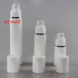 En gros 200 pcs/lot vide Lotion Airless bouteilles argent/or/violet ligne cosmétique Containe sérums distributeur 15 ml 30 50 ml Vwuxf