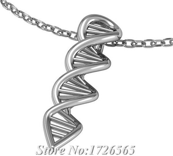 Gros-2015 Nouveau Style Science Biologie ADN Pendentif Collier Boho Chic Longue Chaîne Mince Molécule De Mode Colliers Pour Femmes Fine Jewelry