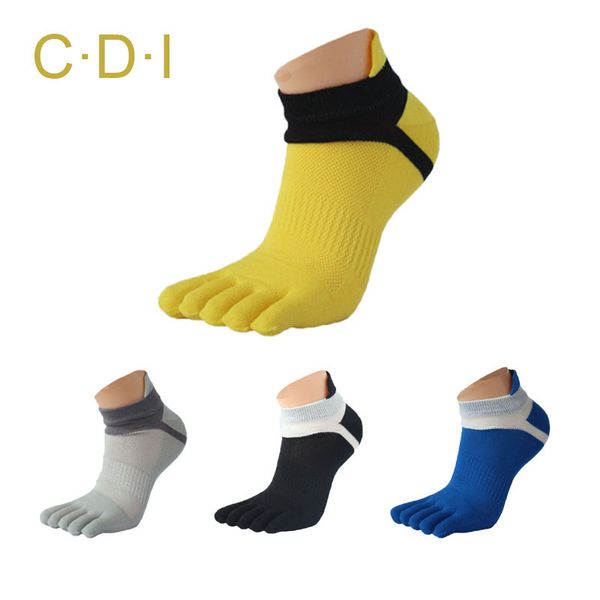 Vente en gros-2015 été nouveaux hommes chaussettes d'orteil coton cinq doigts chaussettes chaussettes de sport décontractées avec orteils chaussettes de cheville 6 couleurs