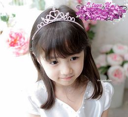 Groothandel-gratis verzending 2016 schattige zilveren prinses haarband tiara strass hoofdband voor kinderen meisje kinderen 31