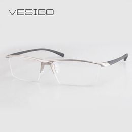 Groothandel- 2016 Fashion Titanium randloze bril frame Merk Mannen Bril pak leesbril P9112