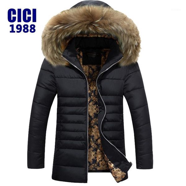 Parkas pour hommes en gros-2021 hommes veste à capuche manteau épais hiver Parka chaud canard rembourré 1201