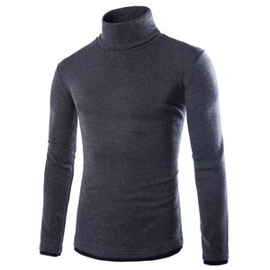 Tops para hombre Jersey de punto de cuello alto primavera otoño Slim Fit elástico Homme suéteres sólidos prendas de punto para hombre nuevo estilo básico