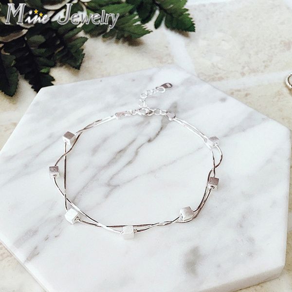 Venta al por mayor-2016 Nueva moda 925 Pulsera de plata esterlina para mujer Caja doble Pulsera Encantos Pulsera Envío de la gota