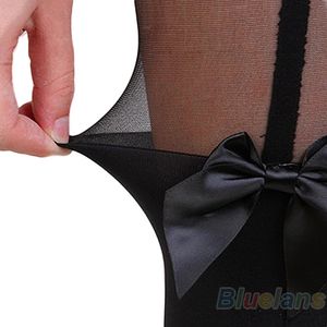 Groothandel-2016 Nieuwe Vintage Sexy Leuke Kousen Panty Tattoo Mock Bow Jarretel Sheer Panty