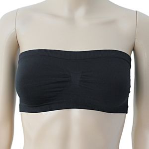 Groothandel-2016 Sexy Black Naadloze Bandeau Strapless Elastische Crop Tops Sports BH voor vrouwen