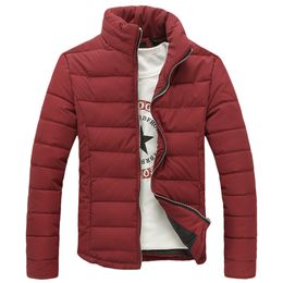 Wholesale- heren Down Cotton Jacks Parkas Winter Casual Stand Collar Jassen Katoen Gevoerde Jas Chaqueta Plumaa Hombre