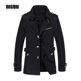 Vente en gros- 2017 Hommes Trench Coat Printemps Automne Casual Slim it Mince Veste Manteau Haute Qualité Mâle Moyen Long Coupe-Vent Plus La Taille 5XL 1307