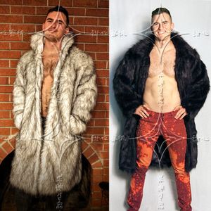 Vente en gros- 2017 Mens Real Fur Coat North Winter Fausse Fourrure Outwear Coupe-Vent Les Deux Côté Manteau Hommes Punk Parka Vestes En Cuir Marque Pardessus