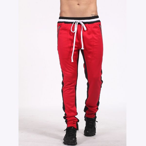 Vente en gros - 2017 La plupart des pantalons à la mode aux États-Unis Double Stripe Red Track Pants Good Look influence avec le pantalon de mode homme à rayures