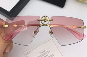 Gros-2018 nouvelles lunettes de soleil de créateurs de mode 1835 lentilles sans cadre été lunettes décoratives de couleur claire pour les femmes