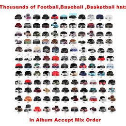 Casquettes Snapback pour toutes les équipes sportives, chapeaux réglables bon marché pour femmes et hommes, chapeau plat, accepter la commande mixte, vente en gros