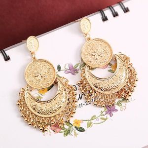 Groothandel-2019 droomvanger uitgehold vintage blad veer dangle oorbellen voor vrouwen bohemie stijl oorbel Indiase sieraden