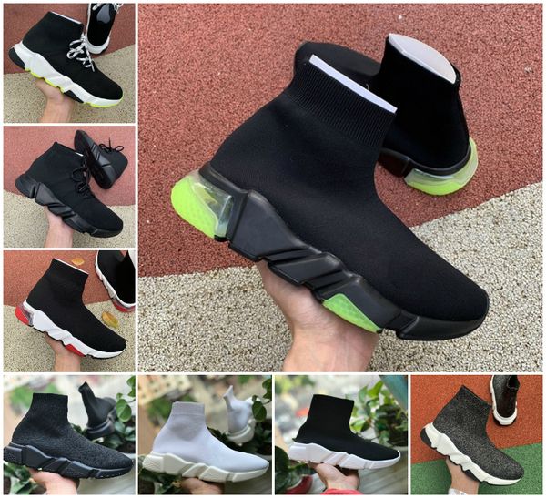 Calidad superior 2021 Nuevos zapatos de velocidad para caminar Entrenador barato Oreo Triple Negro Blanco Rojo Calcetines de moda planos Diseñador de botas Hombres Mujeres Zapatillas de deporte